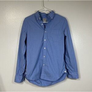 J CREW Men's Blue Button Up Shirt Work Business XS Cotton Long Sleeve